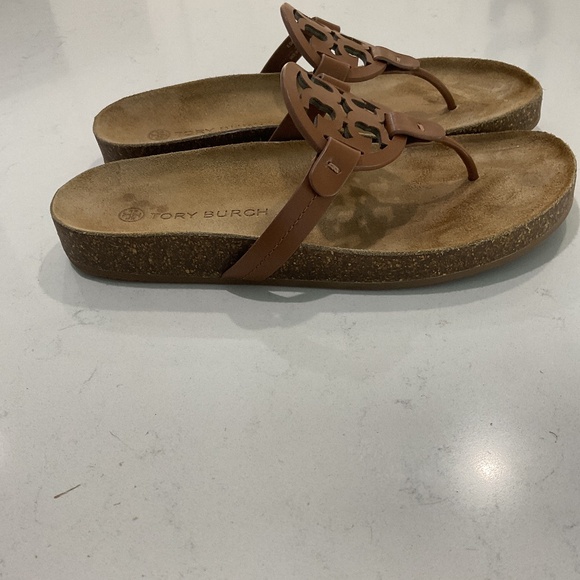 Tory Burch miller cloud sandals saddle brown 8.5 m - Picture 2 of 5